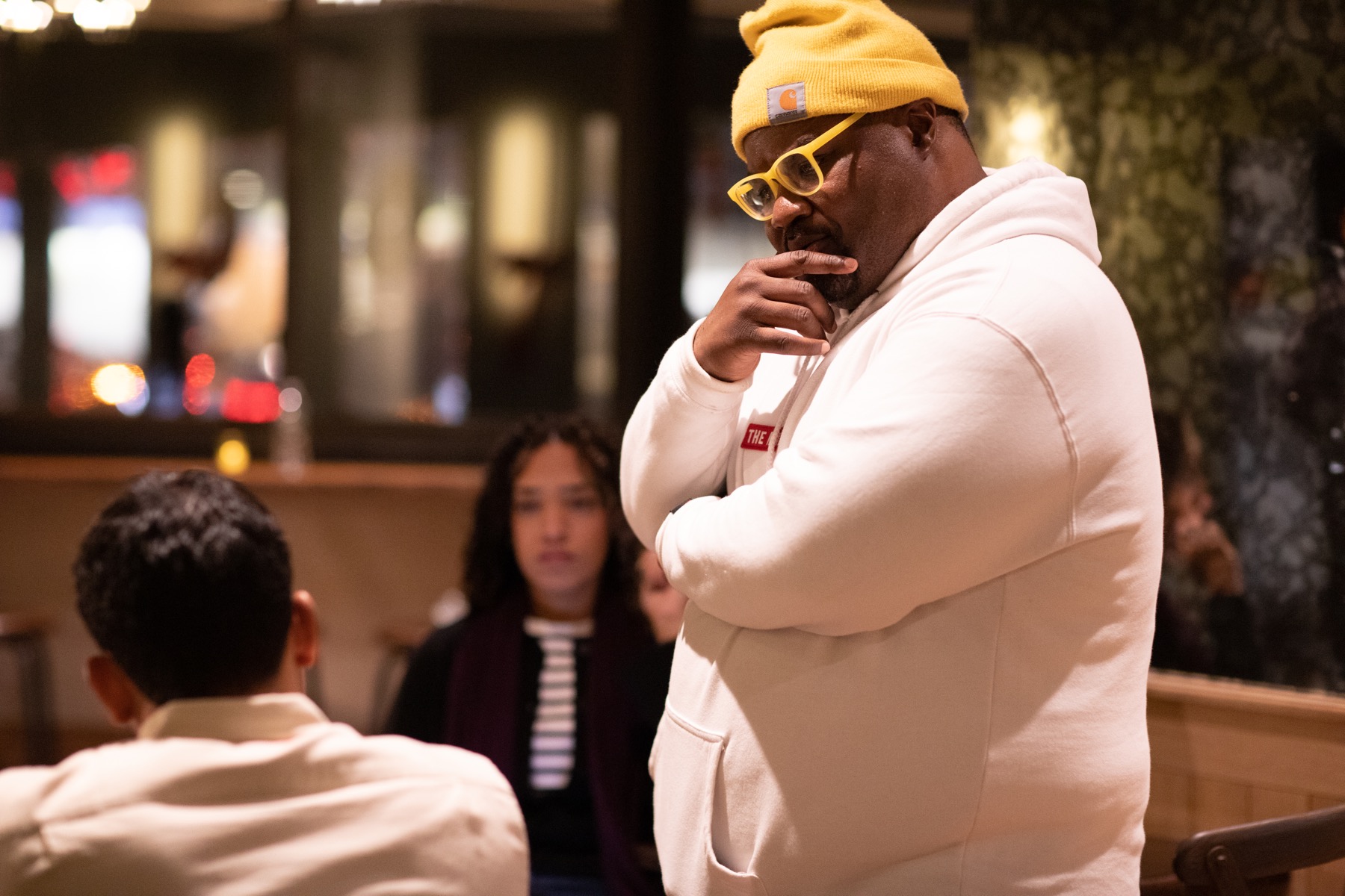 Adam Thomas working on the set of Everything is Fake